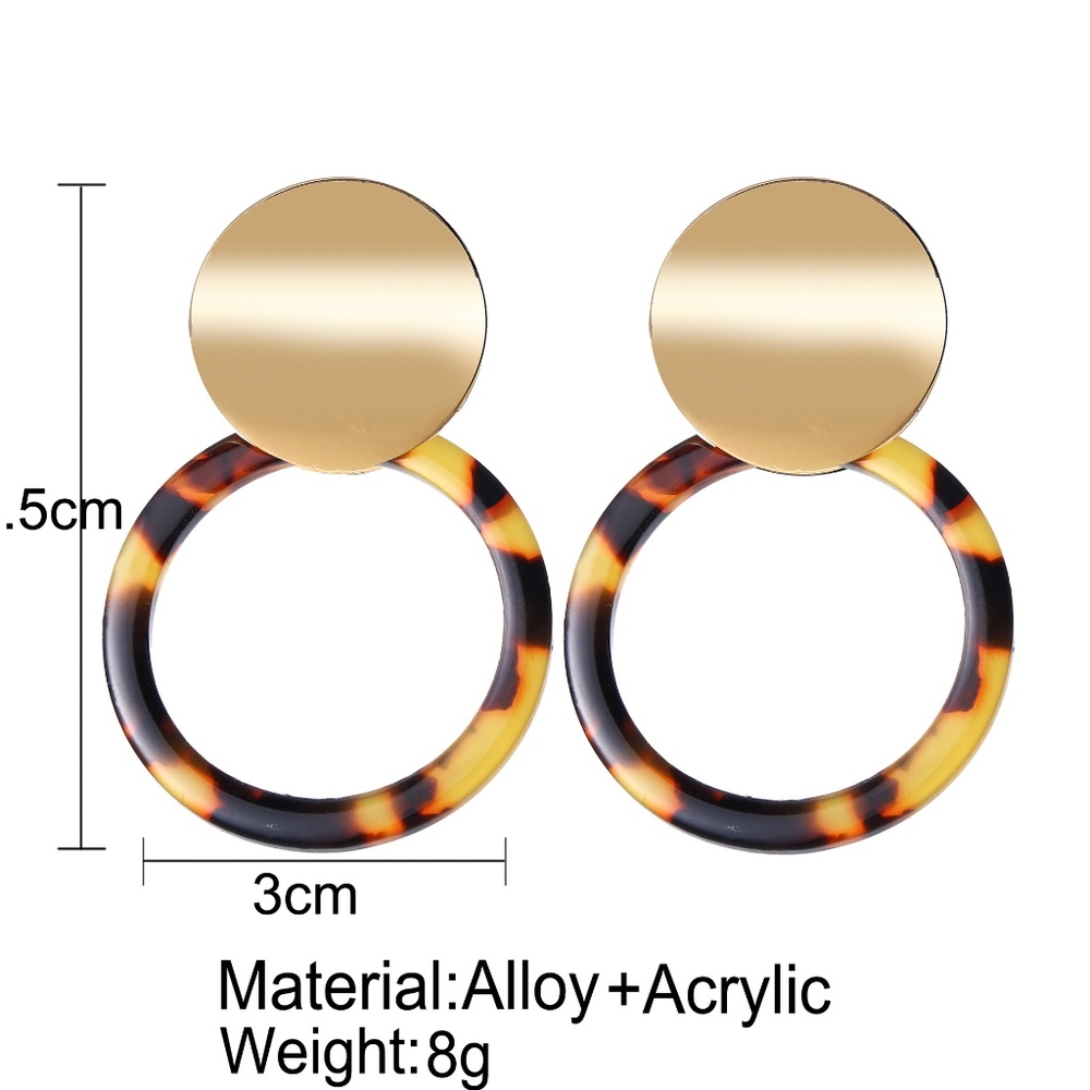 Tortoise Shell Earrings with Gold Accent - Picture 4 of 6